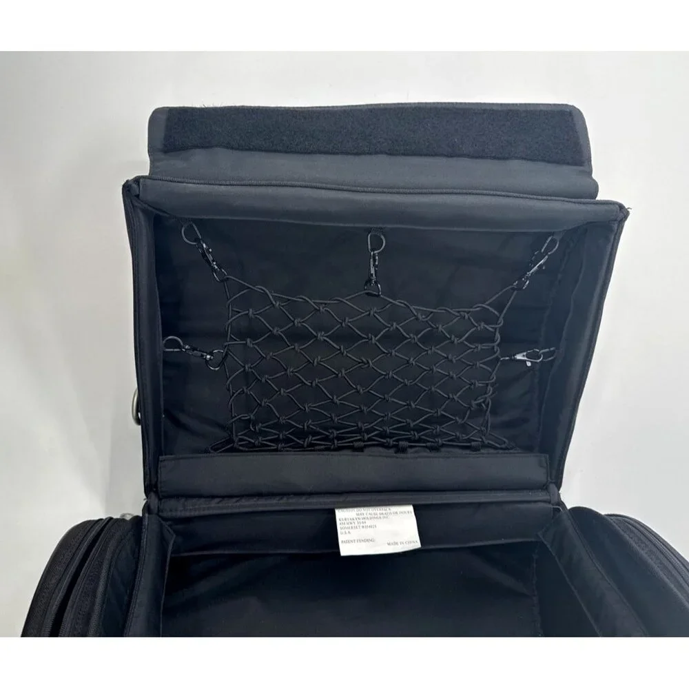 Kuryakyn Black Leather Motorcycle Tour Trunk Roll Bag Hard Case 4142 No Strap
